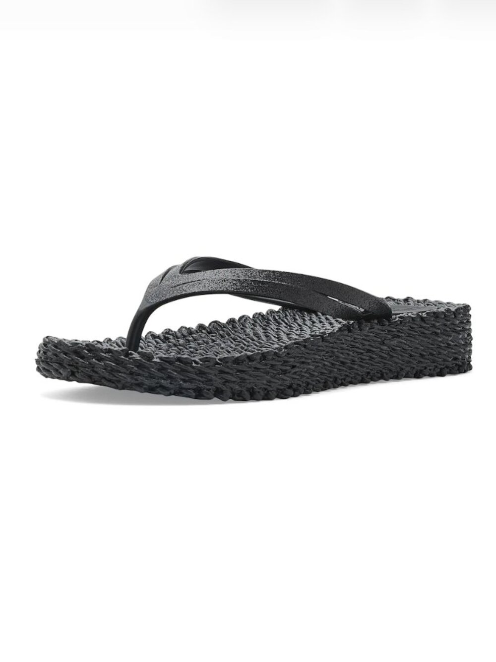 Ilse Jacobsen Cheerful 13 Black Woven Flip Flop Sandals
